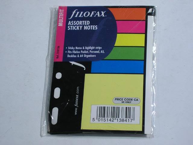 Pack of filofax multifit assorted post it notes & tabs