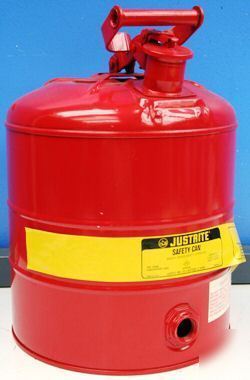 Justrite model 10809 red steel lab safety can 5-gallon