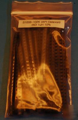 Lot of 25 api delevan S1008-102K DN1016TR inductors 1UH