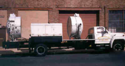 Twin searchlight truck with two ge lights & generators