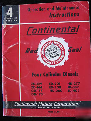 Continental 4CYL diesel engines instruction manual