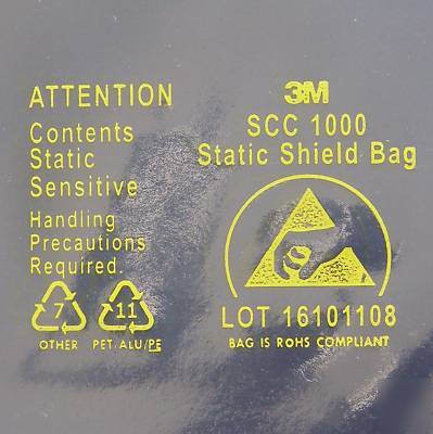 New 50 3M scc 1000 anti-static shield bags 6 x 10