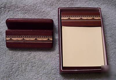 Paduak inlay desk set by wilderness woods 