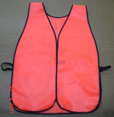 12 safety vests orange-red mesh w/no strips for day use