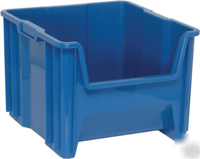 2 plastic bins stackable storage totes containers 
