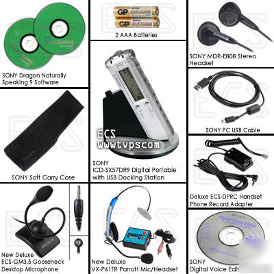 Sony icd-SX68 ICDSX68DR9 digital recorder - extras 