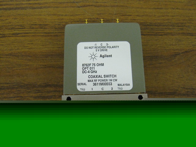 Agilent 8762F/011 coaxial spdt switch dc-4GHZ 75 ohm