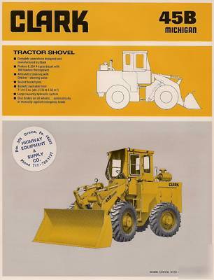 Clark tractor shovel brochure model 45B