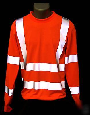 Class iii hi-viz orange long sleeve t-shirt- med