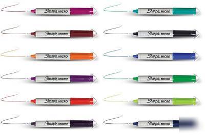 12 sharpie micro ultra fine permanent markers asst ink