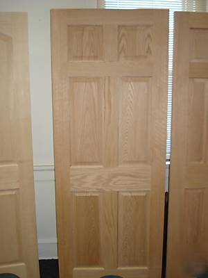 6 panel stain grade red oak solid core doors prehung