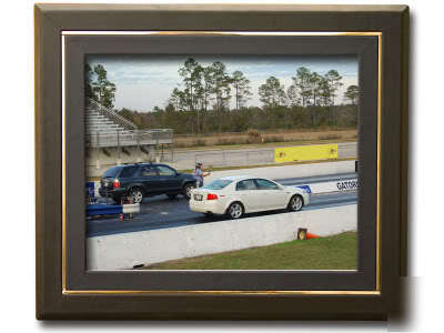 Blue 24KT gold tooled leather picture frame #A5036