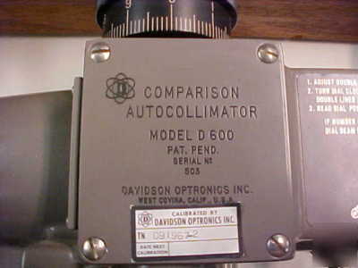 Davidson comparison autocollimator model D600