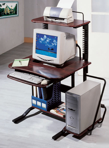 New computer desk home office w printer storage hutch