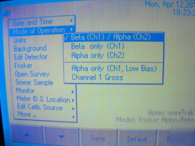 Aptec omnitrak alpha beta radiation meter probe w alarm