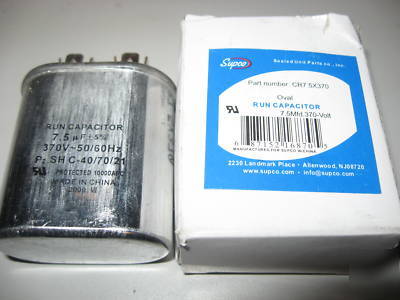 Supco run capacitor 7.5MFD 370-volt part# CR7 5X370