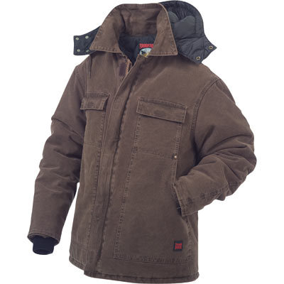 Tough duck washed polyfill parka w hood small, chestnut