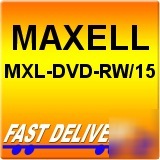 Maxell mxl dvd rw 15 4.7GB jewel 2X rewritable spindle