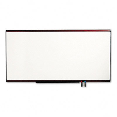 Premium dry-erase board porc/steel white/mahogany frame