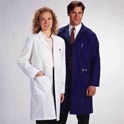 White swan unisex polyester/cotton lab coats, white