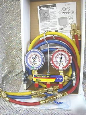 Yellow jacket gauge 2-valve set r-410A w/60