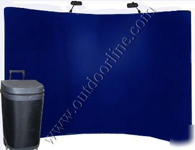 10' trade show exhibit booth pop up display deep blue