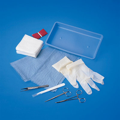 Medline debridement tray scalpel gloves gauze X20