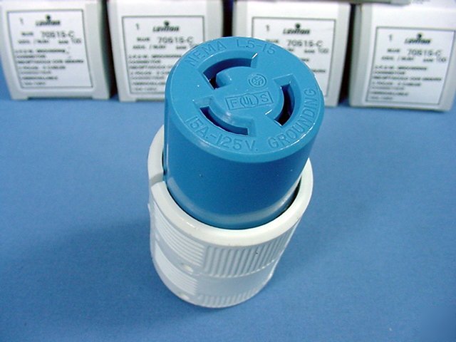 10 leviton L5-15 locking connectors twist lock 15A 125V