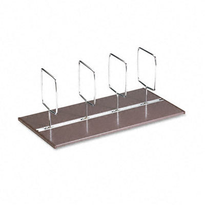 4-section adjustable book tray, metal chrome/woodgrain