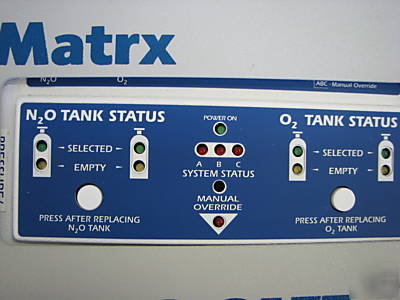 Matrx flo-safe N2O/O2 manifold & alarm - warranty 
