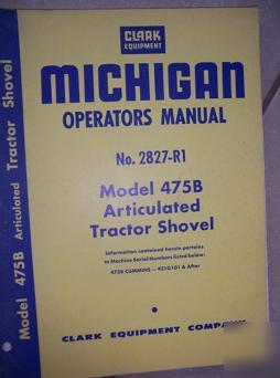 Michigan 475B articulated tractor shovel manual clark w