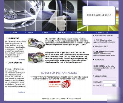Turnkey free car sources website business is for sale 