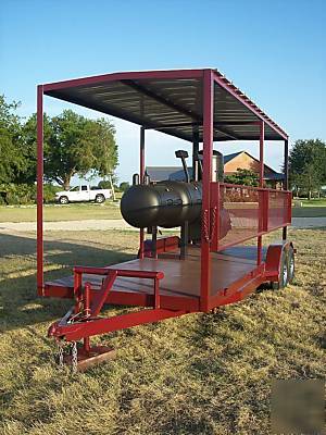 Custom bbq pit charcoal grill concession trailer mount