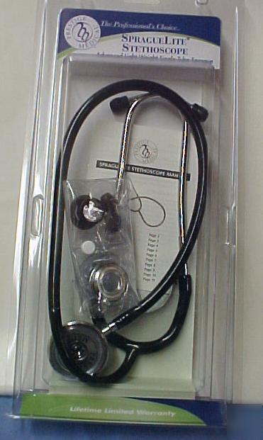 Stethoscope spraguelite emt nursing black 124 