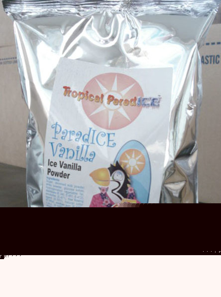 Ice coffee and vanilla granita powder