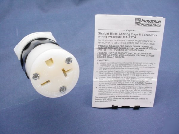 Leviton industrial connector plug 6-20 20A 250V 5649-c