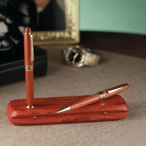 New engravable rosewood executive pen & pencil desk set