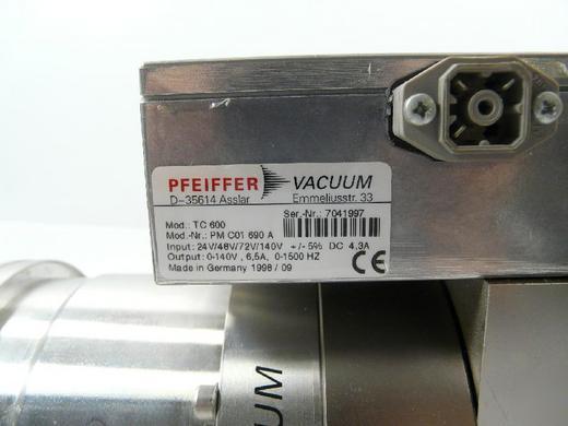 Pfeiffer vacuum turbo pump tc 600 tmh 26 p c