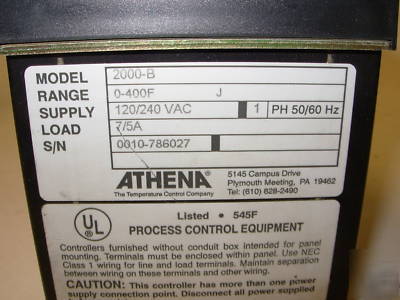 Athena controls 2000 series temperature controller 