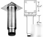 Leg 6'' high, s/s, nylon foot, 3-1/2'' plate - 119-1040