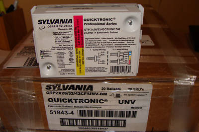 New sylvania 2X 26/32/42 watt cfl electronic ballast