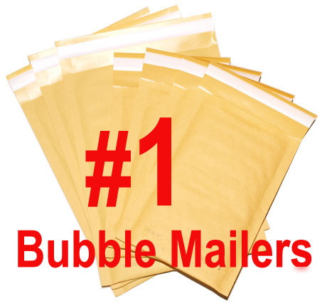 100 #1 7.25X12 kraft bubble mailer dvd cd envelopes