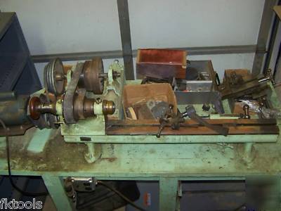 Metal bench lathe older belt driven step pulley 