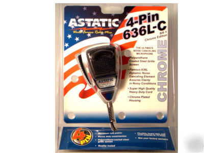 New astatic 636L-c 4-pin chrome edition cb ham mic * *