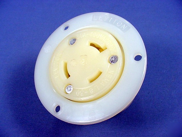 New leviton nema L8-30 locking flanged outlet 30A 480V