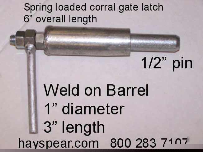 Weld-in spring loaded cattle corral gate latch l duty s