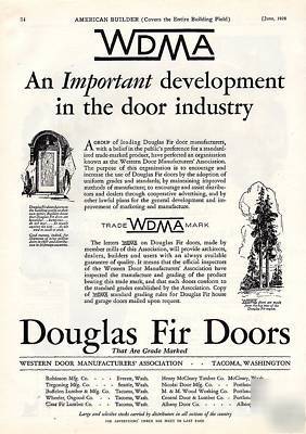 Douglas fir doors western door manf tacoma wa ad 1928