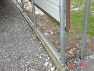 Metal carport storage building 35 ft wide 50 long 10 hi