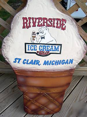 Giant 3 ft + wood ice cream cone sign personalized free
