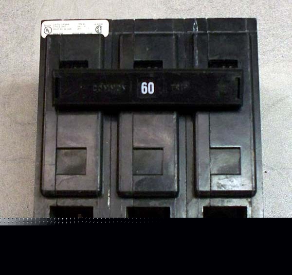 Cutler-hammer 60 amp/3 pole circuit breaker type: ba